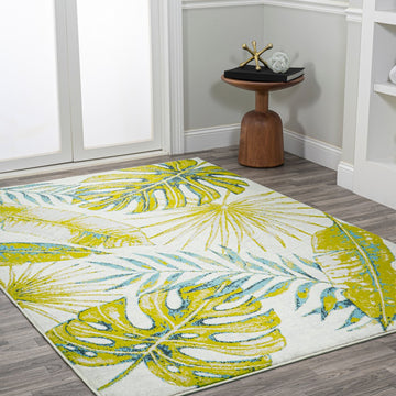 Monstera Tropical Leaves Area Rug